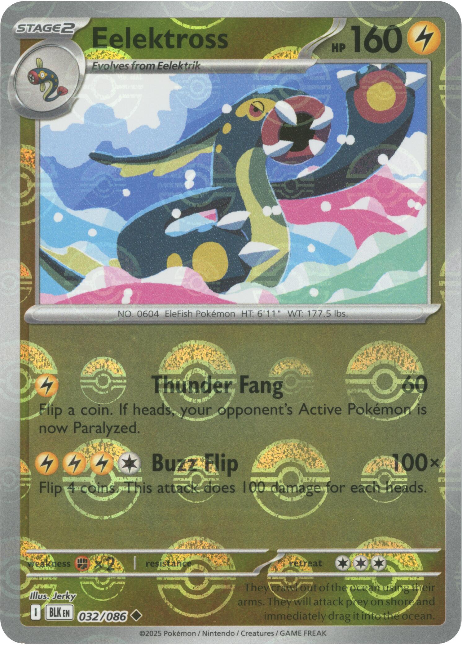 Image of Eelektross (032/086) (Poke Ball Pattern) [Scarlet & Violet: Black Bolt]