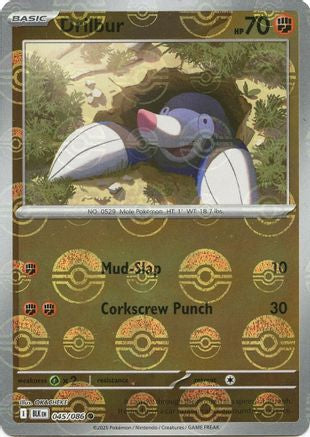 Image of Drilbur (045/086) (Poke Ball Pattern) [Scarlet & Violet: Black Bolt]