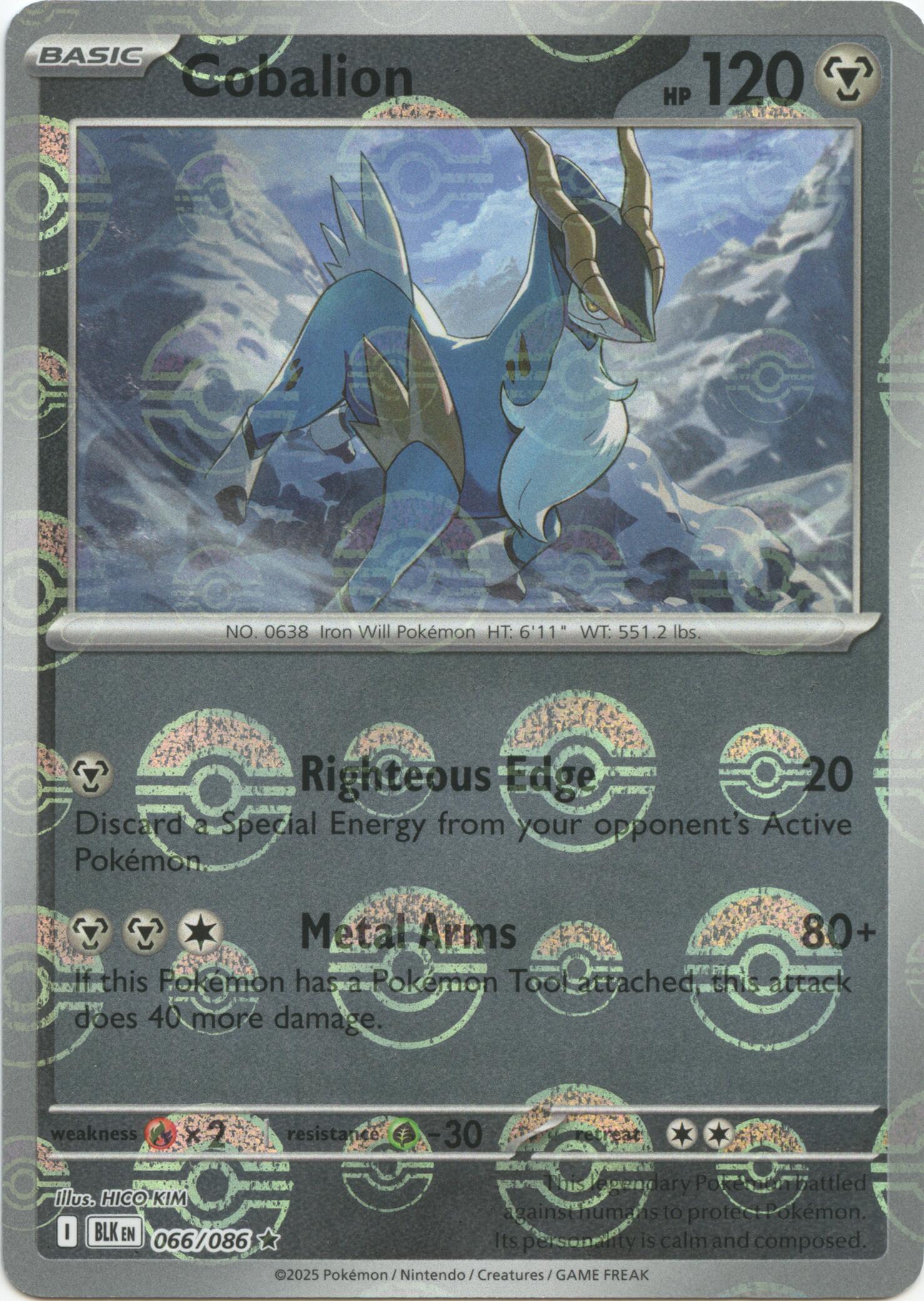 Image of Cobalion (066/086) (Poke Ball Pattern) [Scarlet & Violet: Black Bolt]