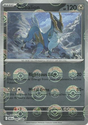 Image of Cobalion (066/086) (Poke Ball Pattern) [Scarlet & Violet: Black Bolt]