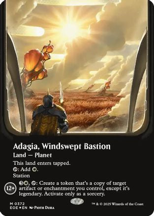 Image of Adagia, Windswept Bastion (Borderless) (Galaxy Foil) [Edge of Eternities]
