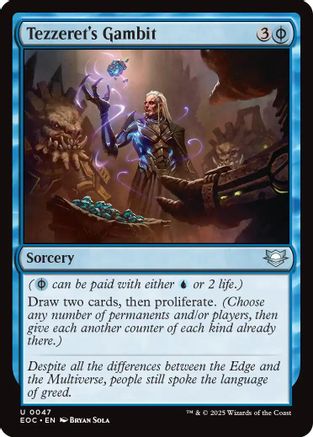 Image of Tezzeret's Gambit [Edge of Eternities Commander]