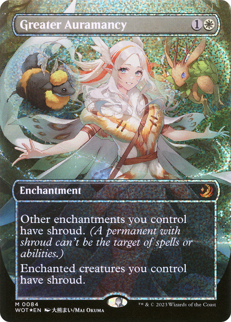 Image of Greater Auramancy (Anime Borderless) (Confetti Foil) [Wilds of Eldraine: Enchanting Tales]