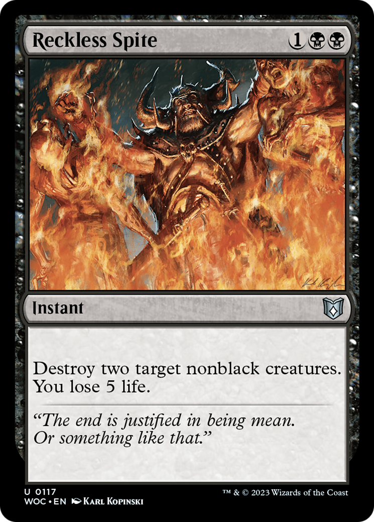 Image of Reckless Spite [Wilds of Eldraine Commander]