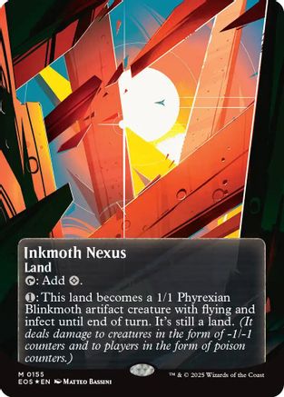 Image of Inkmoth Nexus (0155) (Borderless) (Galaxy Foil) [Edge of Eternities: Stellar Sights]