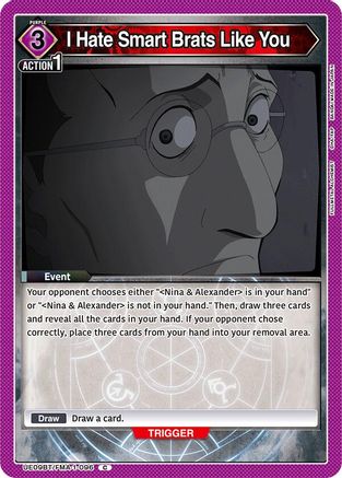 Image of I Hate Smart Brats Like You (UE09BT/FMA-1-096) - UE09BT FULLMETAL ALCHEMIST