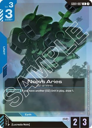 Image of Noin's Aries (GD01-007) - Newtype Rising Holofoil