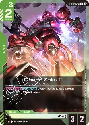 Image of Char's Zaku II (GD01-026) - Newtype Rising Holofoil