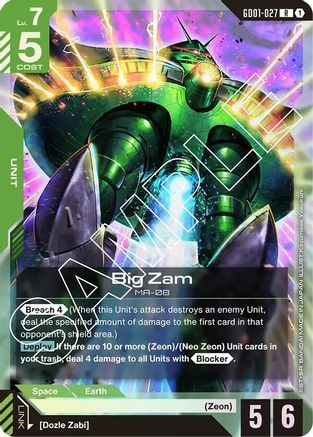 Image of Big Zam (GD01-027) - Newtype Rising Holofoil