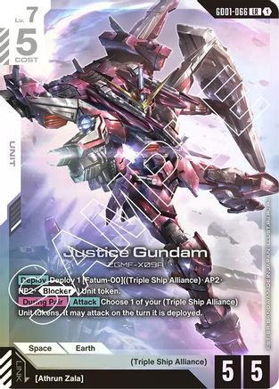 Image of Justice Gundam (GD01-066) - Newtype Rising Holofoil