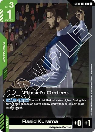 Image of Rasid's Orders (GD01-110) - Newtype Rising