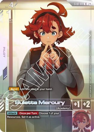 Image of Suletta Mercury (Newtype Challenge 2025 Mission 1) (ST01-011) - Gundam Promotional Cards Holofoil