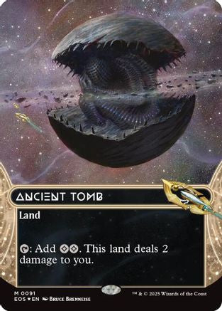 Image of Ancient Tomb (0091) (Borderless) (Galaxy Foil) [Edge of Eternities: Stellar Sights]