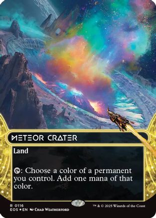 Image of Meteor Crater (0116) (Borderless) (Galaxy Foil) [Edge of Eternities: Stellar Sights]