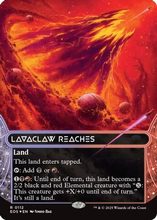 Image of Lavaclaw Reaches (0112) (Borderless) (Galaxy Foil) [Edge of Eternities: Stellar Sights]
