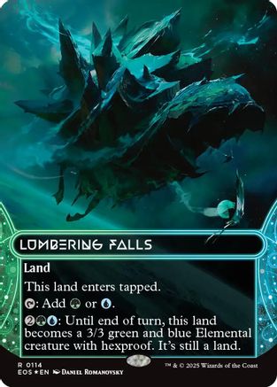 Image of Lumbering Falls (0114) (Borderless) (Galaxy Foil) [Edge of Eternities: Stellar Sights]