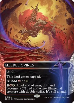 Image of Needle Spires (0120) (Borderless) (Galaxy Foil) [Edge of Eternities: Stellar Sights]