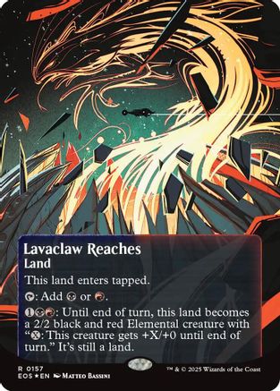 Image of Lavaclaw Reaches (0157) (Borderless) (Galaxy Foil) [Edge of Eternities: Stellar Sights]
