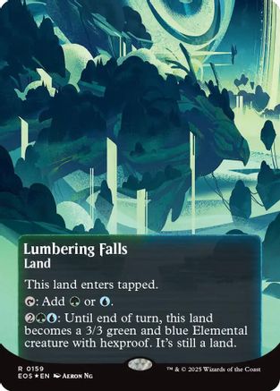 Image of Lumbering Falls (0159) (Borderless) (Galaxy Foil) [Edge of Eternities: Stellar Sights]