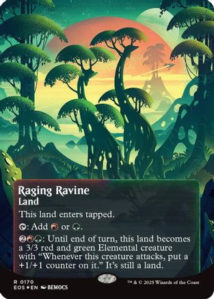 Image of Raging Ravine (0170) (Borderless) (Galaxy Foil) [Edge of Eternities: Stellar Sights]