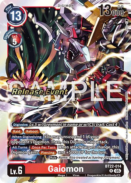 Image of Gaiomon [BT22-014] [Cyber Eden Release Event Cards]