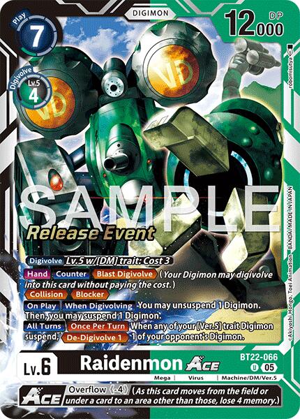 Image of Raidenmon ACE [BT22-066] [Cyber Eden Release Event Cards]