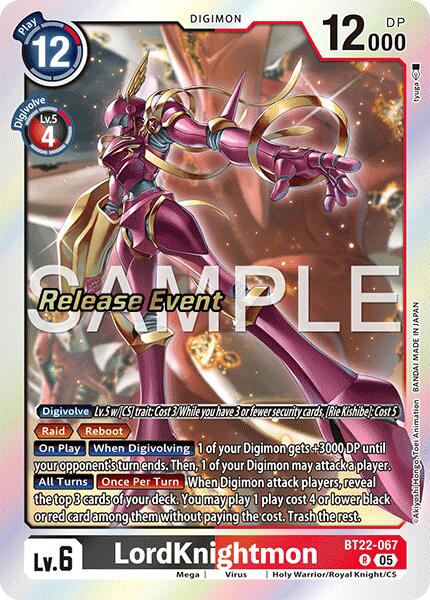 Image of LordKnightmon [BT22-067] [Cyber Eden Release Event Cards]
