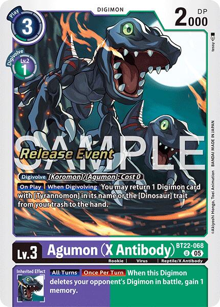 Image of Agumon [BT22-068] (X Antibody) [Cyber Eden Release Event Cards]