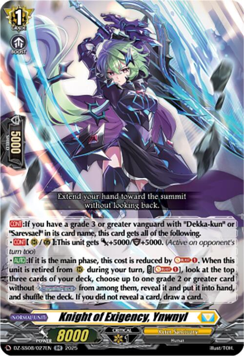 Image of Knight of Exigency, Ynwnyl (DZ-SS08/027EN) [Festival Booster 2025]
