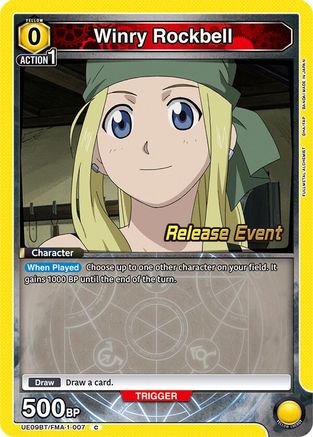 Image of Winry Rockbell (007) (UE09BT/FMA-1-007) - UE09BT FULLMETAL ALCHEMIST Release Event Cards