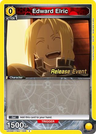 Image of Edward Elric (009) (UE09BT/FMA-1-009) - UE09BT FULLMETAL ALCHEMIST Release Event Cards