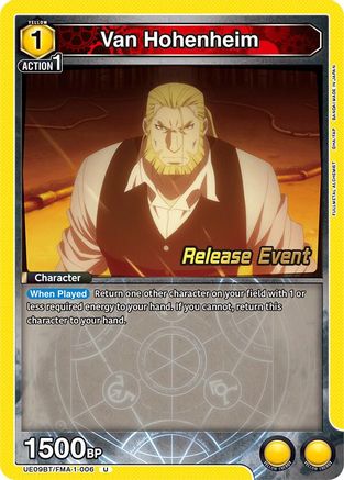 Image of Van Hohenheim (UE09BT/FMA-1-006) - UE09BT FULLMETAL ALCHEMIST Release Event Cards