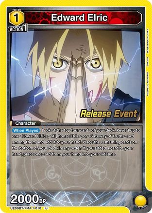 Image of Edward Elric (010) (UE09BT/FMA-1-010) - UE09BT FULLMETAL ALCHEMIST Release Event Cards