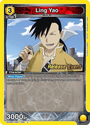 Image of Ling Yao (025) (UE09BT/FMA-1-025) - UE09BT FULLMETAL ALCHEMIST Release Event Cards