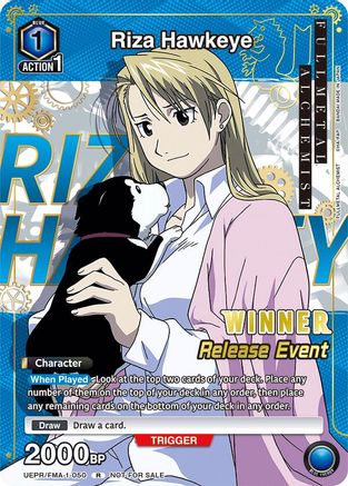 Image of Riza Hawkeye (Release Event Winner) (UEPR/FMA-1-050) - UE09BT FULLMETAL ALCHEMIST Release Event Cards Foil