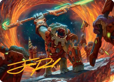 Image of Frontline War-Rager Art Card (Gold-Stamped Signature) [Edge of Eternities Art Series]