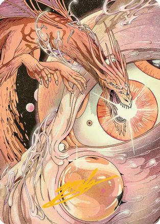 Image of Nova Hellkite Art Card (40/54) (Gold-Stamped Signature) [Edge of Eternities Art Series]