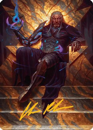 Image of Tezzeret, Cruel Captain Art Card (1/54) (Gold-Stamped Signature) [Edge of Eternities Art Series]