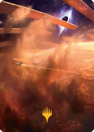 Image of Adagia, Windswept Bastion Art Card (Gold-Stamped Planeswalker Symbol) [Edge of Eternities Art Series]