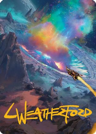 Image of Meteor Crater Art Card (Gold-Stamped Signature) [Edge of Eternities Art Series]