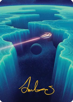 Image of Cascading Cataracts Art Card (50/54) (Gold-Stamped Signature) [Edge of Eternities Art Series]