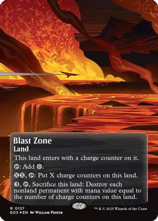 Image of Blast Zone (0137) (Borderless) (Galaxy Foil) [Edge of Eternities: Stellar Sights]