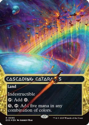 Image of Cascading Cataracts (0095) (Borderless) (Galaxy Foil) [Edge of Eternities: Stellar Sights]