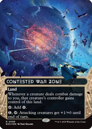 Image of Contested War Zone (0098) (Borderless) (Galaxy Foil) [Edge of Eternities: Stellar Sights]