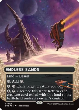 Image of Endless Sands (0105) (Borderless) (Galaxy Foil) [Edge of Eternities: Stellar Sights]