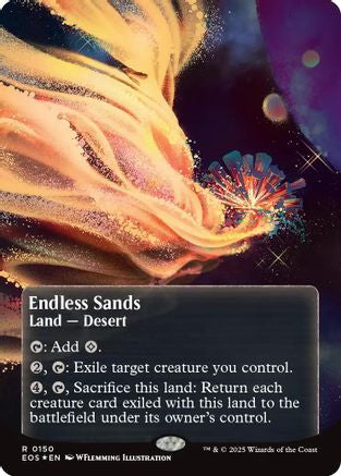 Image of Endless Sands (0150) (Borderless) (Galaxy Foil) [Edge of Eternities: Stellar Sights]