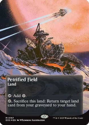 Image of Petrified Field (0167) (Borderless) (Galaxy Foil) [Edge of Eternities: Stellar Sights]