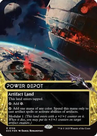 Image of Power Depot (0124) (Borderless) (Galaxy Foil) [Edge of Eternities: Stellar Sights]