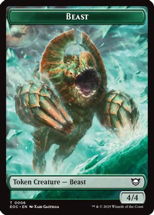 Image of Beast (0006) // Elemental (0008) Double-Sided Token [Edge of Eternities Commander Tokens]