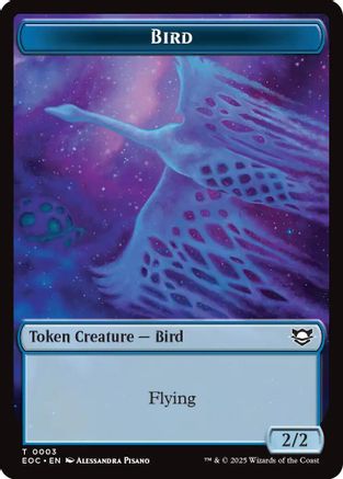 Image of Bird // Golem (0012) Double-Sided Token [Edge of Eternities Commander Tokens]